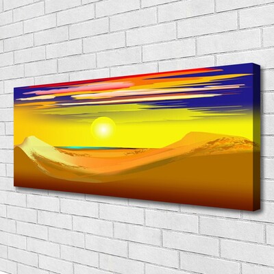 Canvas Wall art Desert art yellow purple