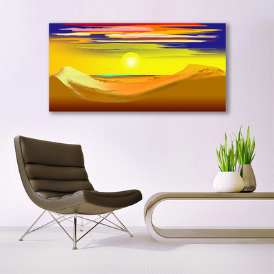 Canvas Wall art Desert art yellow purple