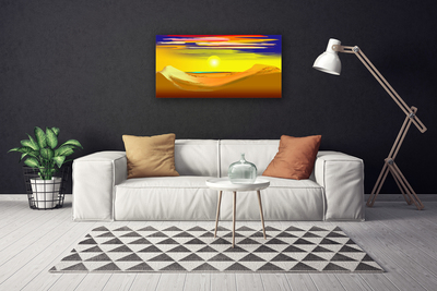 Canvas Wall art Desert art yellow purple