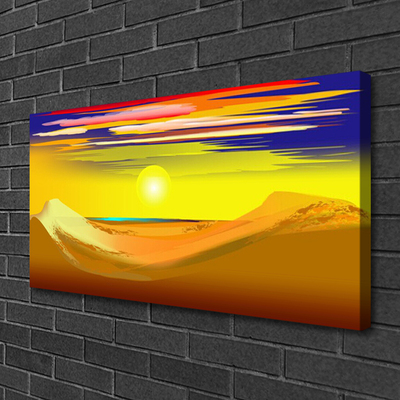 Canvas Wall art Desert art yellow purple