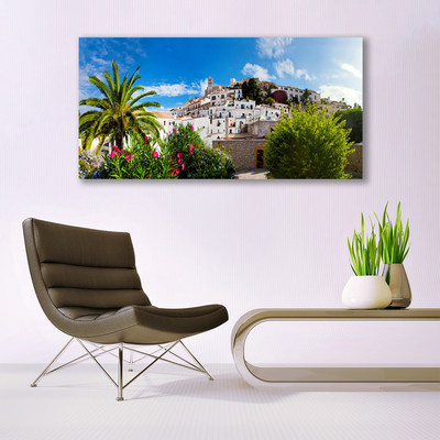 Canvas Wall art City landscape brown green grey