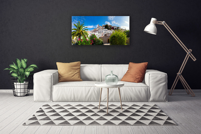 Canvas Wall art City landscape brown green grey