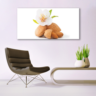 Canvas Wall art Flower pistachios floral white brown