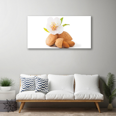 Canvas Wall art Flower pistachios floral white brown