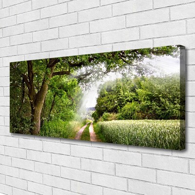 Canvas Wall art Trees footpath nature brown green