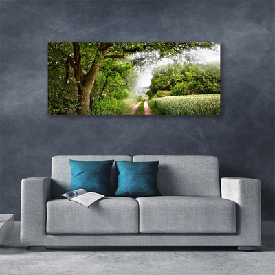 Canvas Wall art Trees footpath nature brown green