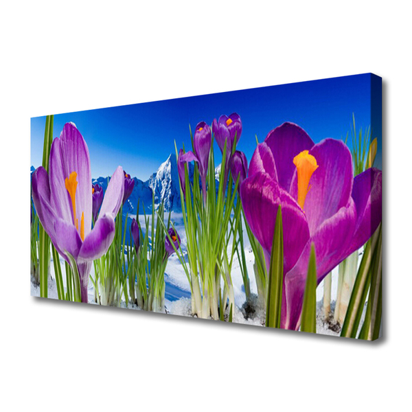 Canvas Wall art Flowers floral pink green