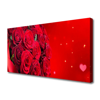 Canvas Wall art Roses floral red