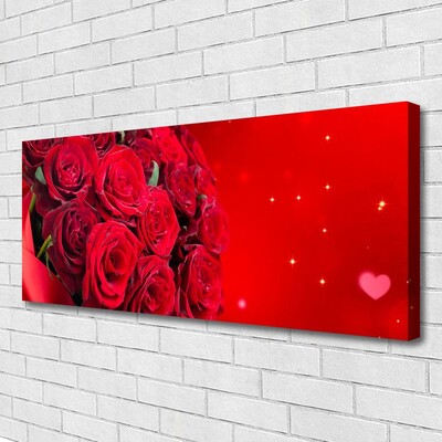 Canvas Wall art Roses floral red