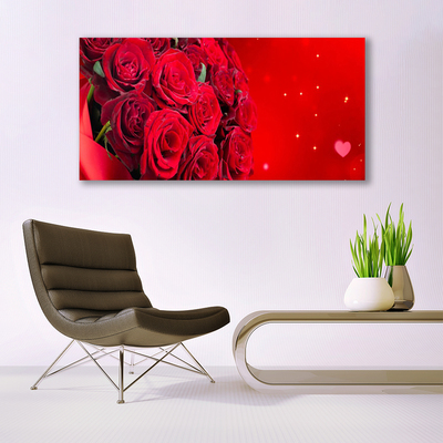 Canvas Wall art Roses floral red