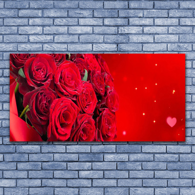 Canvas Wall art Roses floral red