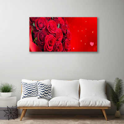 Canvas Wall art Roses floral red