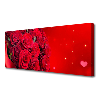 Canvas Wall art Roses floral red