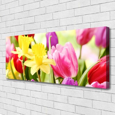 Canvas Wall art Flowers floral red yellow green