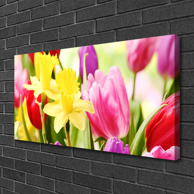 Canvas Wall art Flowers floral red yellow green