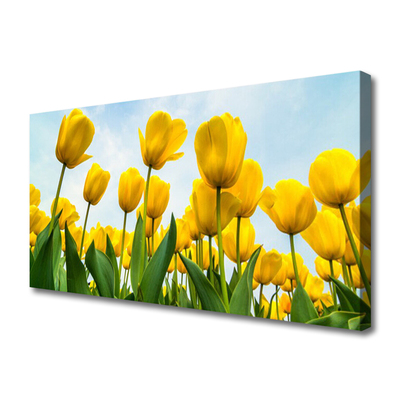 Canvas Wall art Tulips floral yellow green