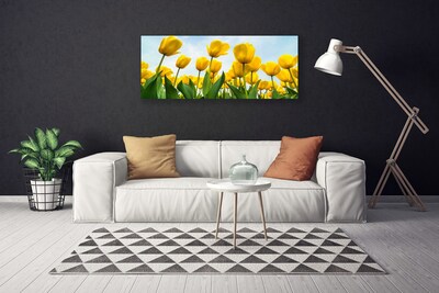 Canvas Wall art Tulips floral yellow green