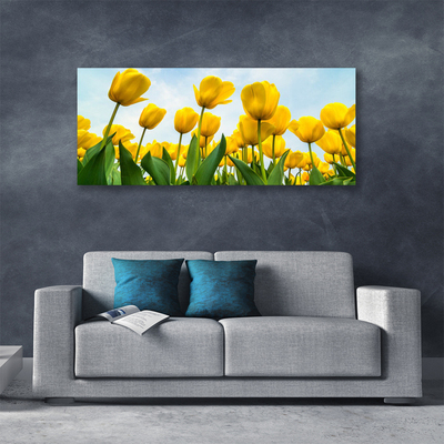 Canvas Wall art Tulips floral yellow green