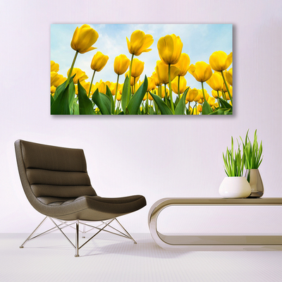 Canvas Wall art Tulips floral yellow green