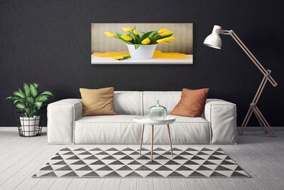 Canvas Wall art Tulips floral yellow green