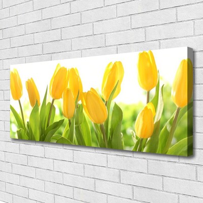 Canvas Wall art Tulips floral yellow green