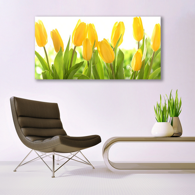 Canvas Wall art Tulips floral yellow green