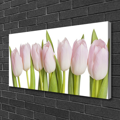 Canvas Wall art Tulips floral pink green