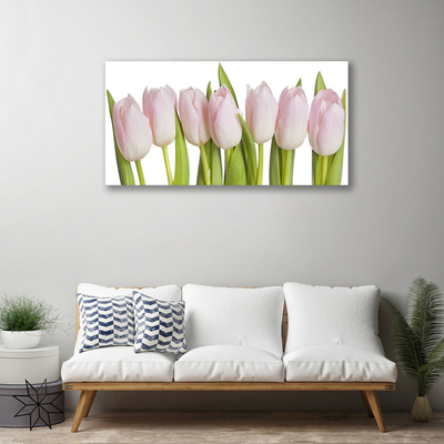 Canvas Wall art Tulips floral pink green