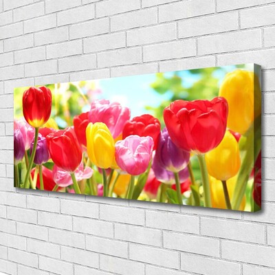 Canvas Wall art Tulips floral red yellow