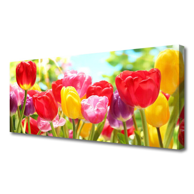 Canvas Wall art Tulips floral red yellow