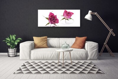 Canvas Wall art Roses floral red green