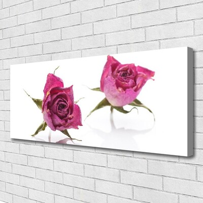 Canvas Wall art Roses floral red green