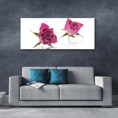 Canvas Wall art Roses floral red green