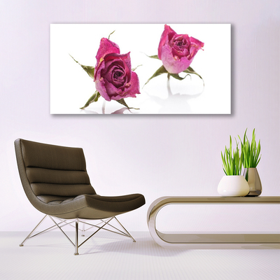 Canvas Wall art Roses floral red green