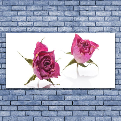 Canvas Wall art Roses floral red green