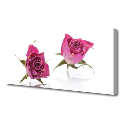 Canvas Wall art Roses floral red green