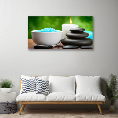 Canvas Wall art Shell candle stones art white black