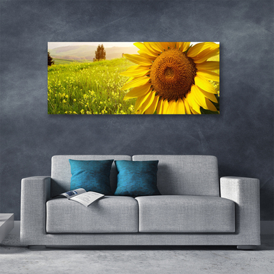 Canvas Wall art Sunflower floral yellow brown