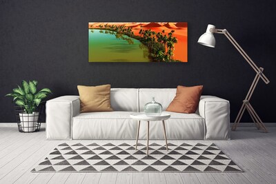 Canvas Wall art Bay trees desert landscape green yellow