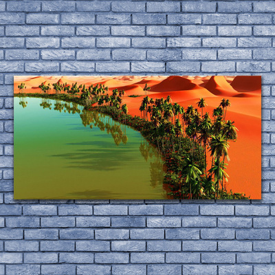 Canvas Wall art Bay trees desert landscape green yellow