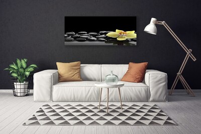 Canvas Wall art Flower stones kitchen yellow black