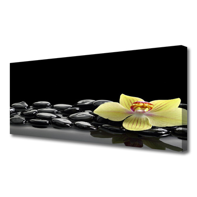 Canvas Wall art Flower stones kitchen yellow black