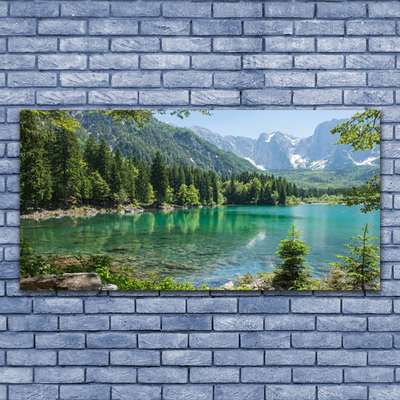 Canvas Wall art Mountains seewald nature grey green blue