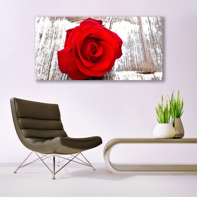 Canvas Wall art Rose floral red