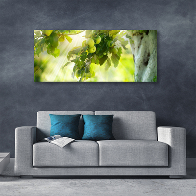 Canvas Wall art Branch of apples kitchen green brown