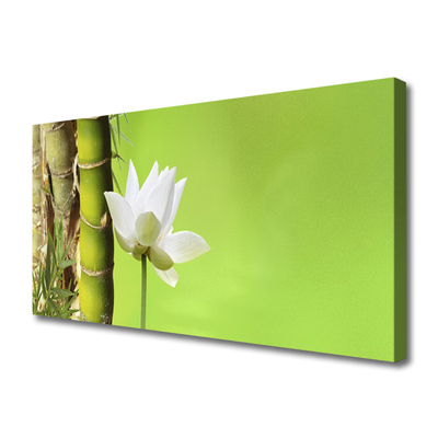 Canvas Wall art Bamboo stalk flower floral green white