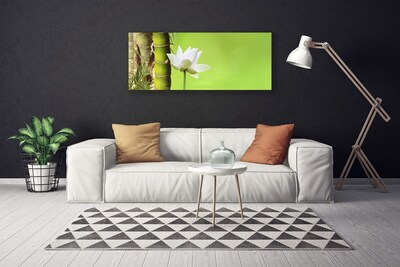 Canvas Wall art Bamboo stalk flower floral green white