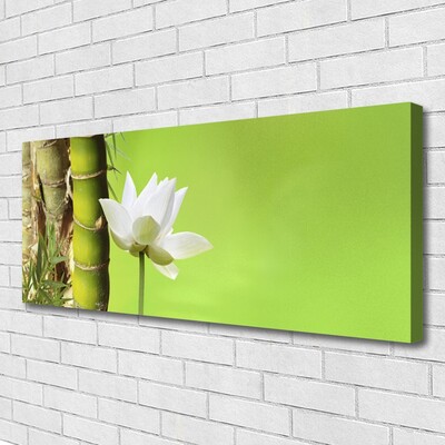 Canvas Wall art Bamboo stalk flower floral green white