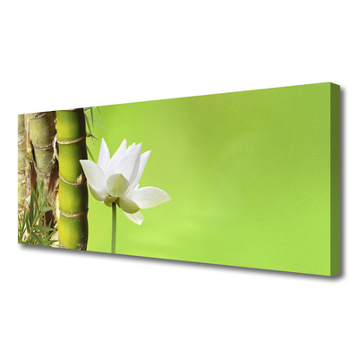 Canvas Wall art Bamboo stalk flower floral green white