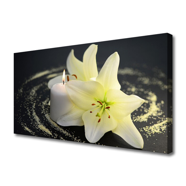 Canvas Wall art Flower floral white yellow